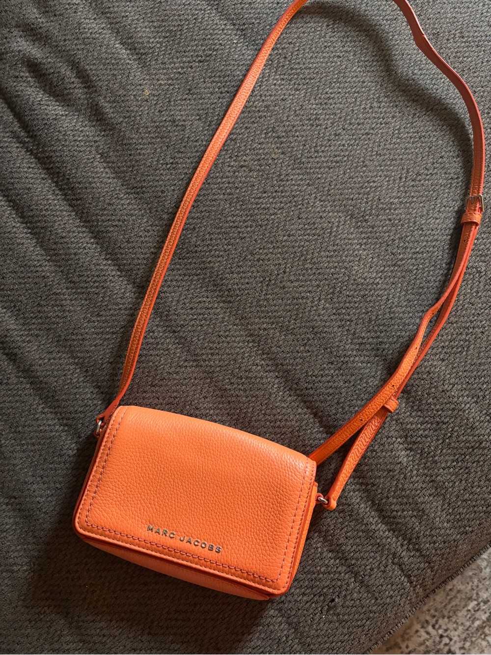 Marc Jacobs Orange Pebbled Leather Crossbody Mini